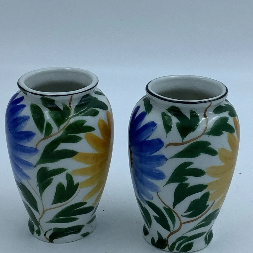 Pair of Mini Flower Vases Made in Japan